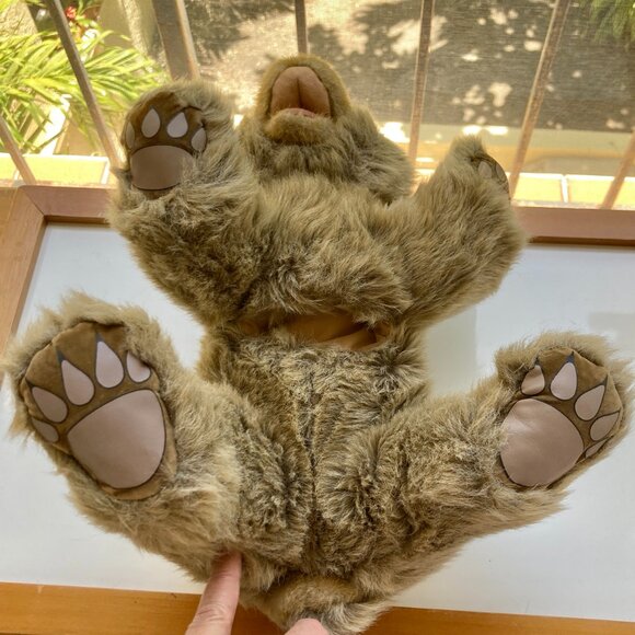 Grizzly Bear Hand Puppet Light Brown Folkmanis Puppets Plush Stuffed Animal - Picture 7 of 14